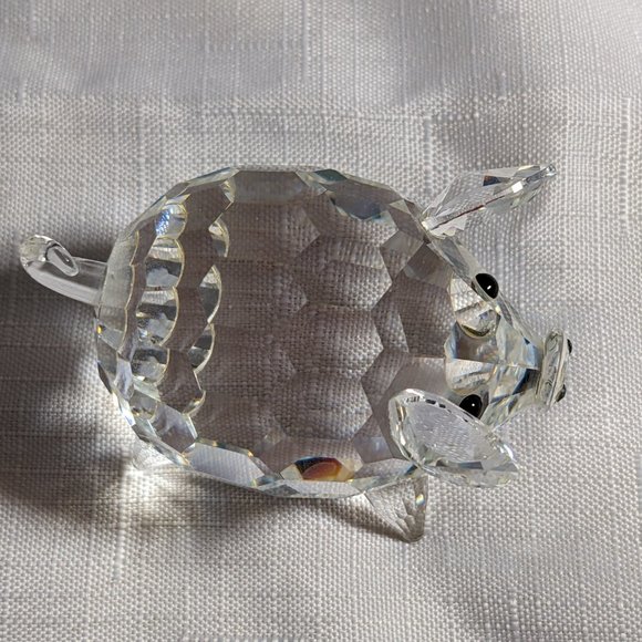 Great Vtg Swarovski Crystal Pig With Original Box Mint Reflects Light Signed - Picture 4 of 12